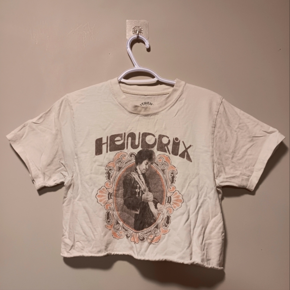 Jimi Hendrix White Crop Top Size Large